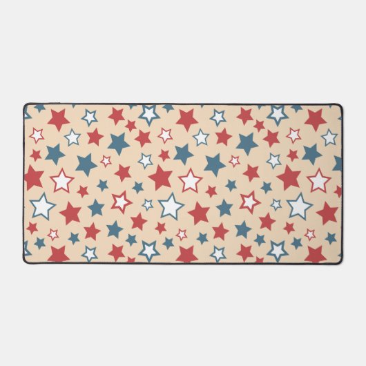 Red and Blue Stars, 4th of July, Beige Background (Recto)