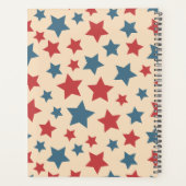 Red and Blue Stars, 4th of July, Beige Background (Dos)