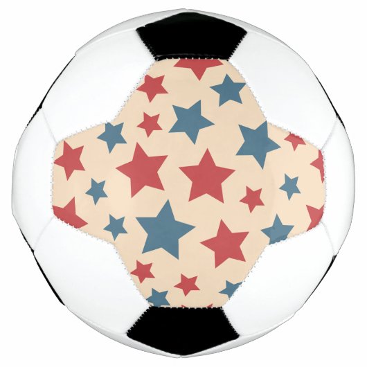 Red and Blue Stars, 4th of July, Beige Background (Devant)