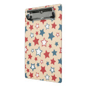 Red and Blue Stars, 4th of July, Beige Background Mini Klembord (Angled2)