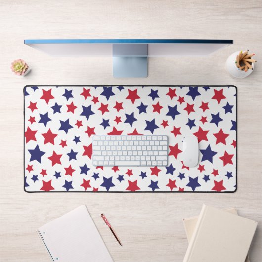 Red and Blue Stars, 4th of July, White Background (Bureau 1)