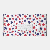 Red and Blue Stars, 4th of July, White Background (Clavier et souris)