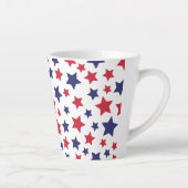 Red and Blue Stars, 4th of July, White Background Latte Mok (Rechts)