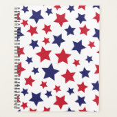 Red and Blue Stars, 4th of July, White Background Planner (Voorkant)
