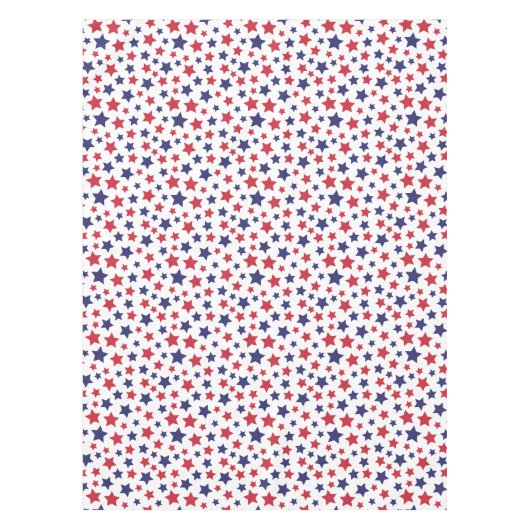 Red and Blue Stars, 4th of July, White Background Tafelkleed (Voorkant)