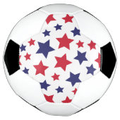 Red and Blue Stars, 4th of July, White Background Voetbal (Gedraaid)