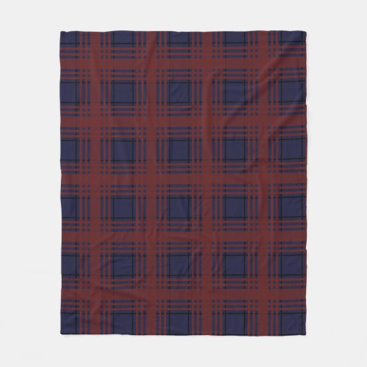 Red and Blue Tartan Fleece Blanket (Voorkant)