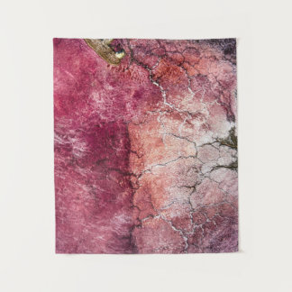 Red and brown abstract painting wandkleed
