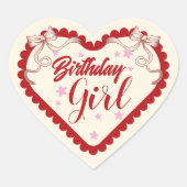 Red and Cream Coquette Cookies Label Sticker (Devant)