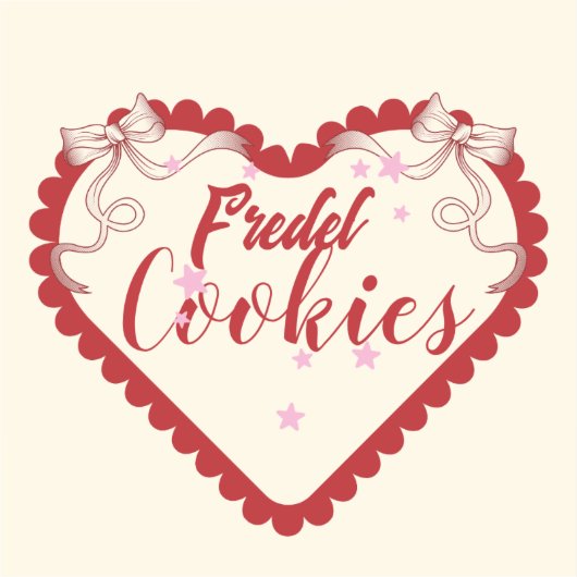 Red and Cream Custom-Cut Vinyl Sticker Design (Voorkant)