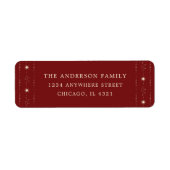 Red and Cream Stars Retouradres Etiket (Voorkant)