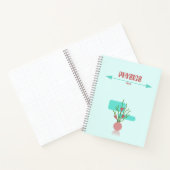 Red and cyan geometric floral Notebook Notitieboek (Binnen)