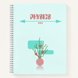 Red and cyan geometric floral Notebook Notitieboek