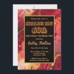Red and Gold 60th Birthday Invitation<br><div class="desc">Invitation moderne et élégante rouge et or 60ème anniversaire avec un arrière - plan d'encre d'alcool rouge et or. Carte invitation tendance parfaite pour une célébration anniversaire élégante pour un homme ou une femme. Comprend une typographie flamboyante (non modifiable). Disponible sous forme d'invitation imprimée Zazzle ou d'un modèle imprimable en...</div>