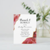 Red and Gold Agate Crystals Brunch & Bubble Kaart (Staand voorkant)