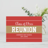 Red and Gold Any Year School Reunion Invitation (Debout devant)