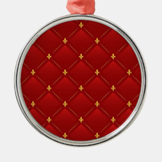 Red and gold art nouveau pattern metalen ornament