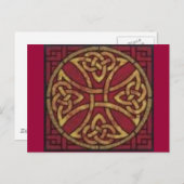 Red and Gold Celtic Knot Briefkaart (Voorkant / Achterkant)