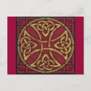 Red and Gold Celtic Knot Briefkaart
