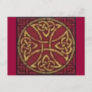 Red and Gold Celtic Knot Briefkaart