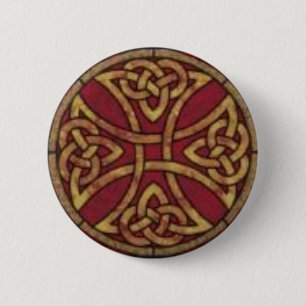 Red and Gold Celtic Knot Ronde Button 5,7 Cm