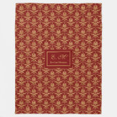 Red and Gold Christmas Custom Throw Blanket Gift Fleece Deken (Voorkant)