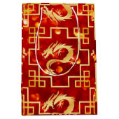 Red and Gold Dragon Medium Cadeauzakje (Voorkant)