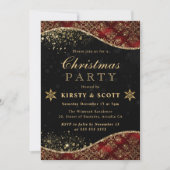 Red and Gold Glitter Damask kerst Kaart (Voorkant)