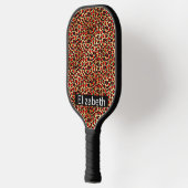 Red and Gold Leopard Print Personalized Pickleball Paddle (Links)
