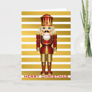 Red and Gold Nutcracker Feestdagen Kaart