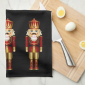 Red and Gold Nutcrackers Kitchen Towel Theedoek (Quarter Fold)