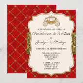 Red and Gold Royal Invitation Kaart (Voorkant / Achterkant)