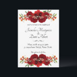 Red and gold rustic flower wedding invitation<br><div class="desc">Trendy wedding invitation</div>