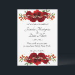 Red and gold rustic flower wedding invitation<br><div class="desc">Trendy wedding invitation</div>