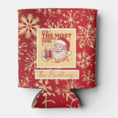 Red and Gold Snowflakes Christmas patterns Blikjeskoeler (Voorkant)