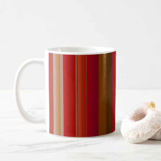Red and Gold Stripes Koffiemok (Met donut)
