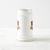 Red and Gold Tone Plaque Best Man Wedding Stein Bierpul (Center)