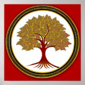 Red and Gold Tree of Life Poster (Devant)
