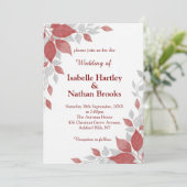 Red and Gray Fall Wedding Invitation (Debout devant)