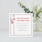 Red and Gray Modern Botanical Reception Only | Kaart (Staand voorkant)