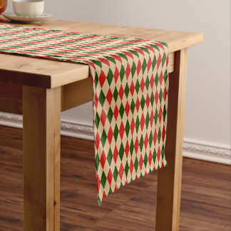 Red And Green Argyle Short Table Runner Korte Tafelloper