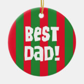 Red and Green Best Dad Keepomwille Ornament (Voorkant)