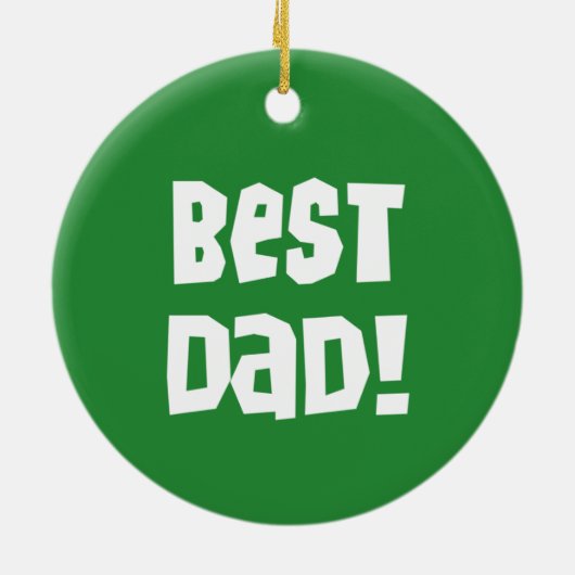 Red and Green Best Dad Keepomwille Ornament (Achterkant)