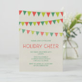 Red and Green Bunting Invitations de fête (Debout devant)