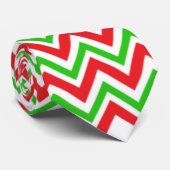 Red and Green Chevron Pattern Stropdas (Opgerold)