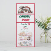 Red and Green Christmas Design Brunch Invitation (Debout devant)