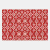 Red and Green Classic Damask Pattern Christmas Inpakpapier Vel (Voorkant 2)