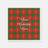 Red and Green Diamond Pattern Holiday Napkins Servetten (Voorkant)