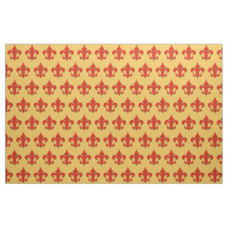Red and Green Fleur de Lis Fabric Stof