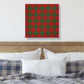 Red and Green Gingham Pattern Canvas Afdruk (Insitu (Slaapkamer))